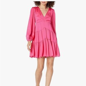 Trina Turk Vibrant Pink Long Sleeve Dress